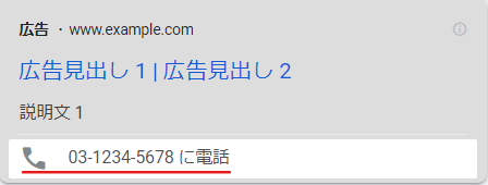 電話番号表示オプション
