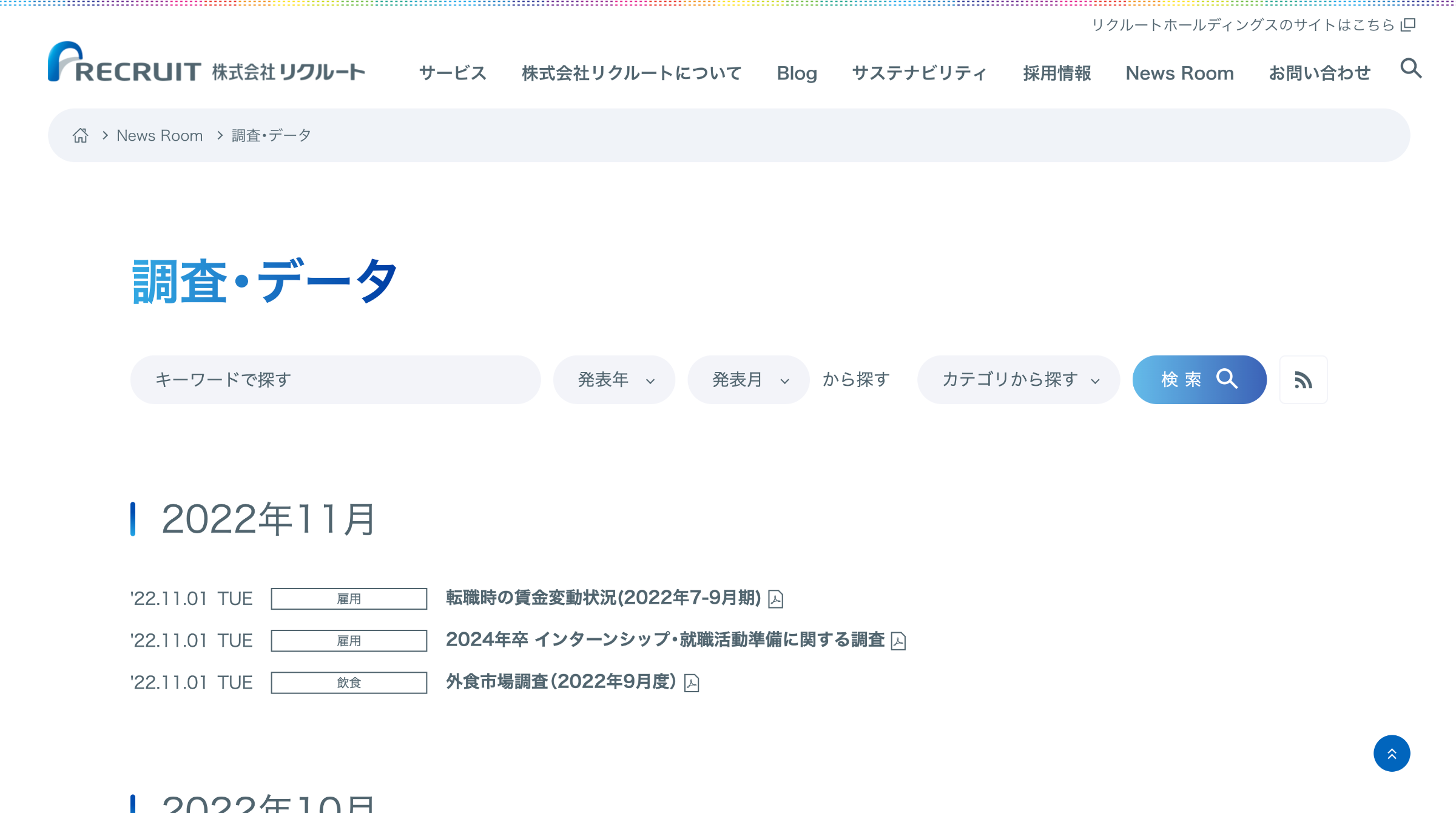リクルート調査データ