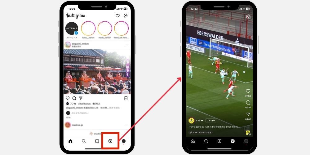 Instagramフィードとリールの違い